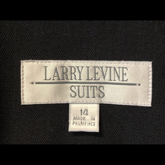 🎷Larry Levine Suits Blazer Sz 14🌹Black Officially Classic🦋Chic Buttons - Picture 9 of 10